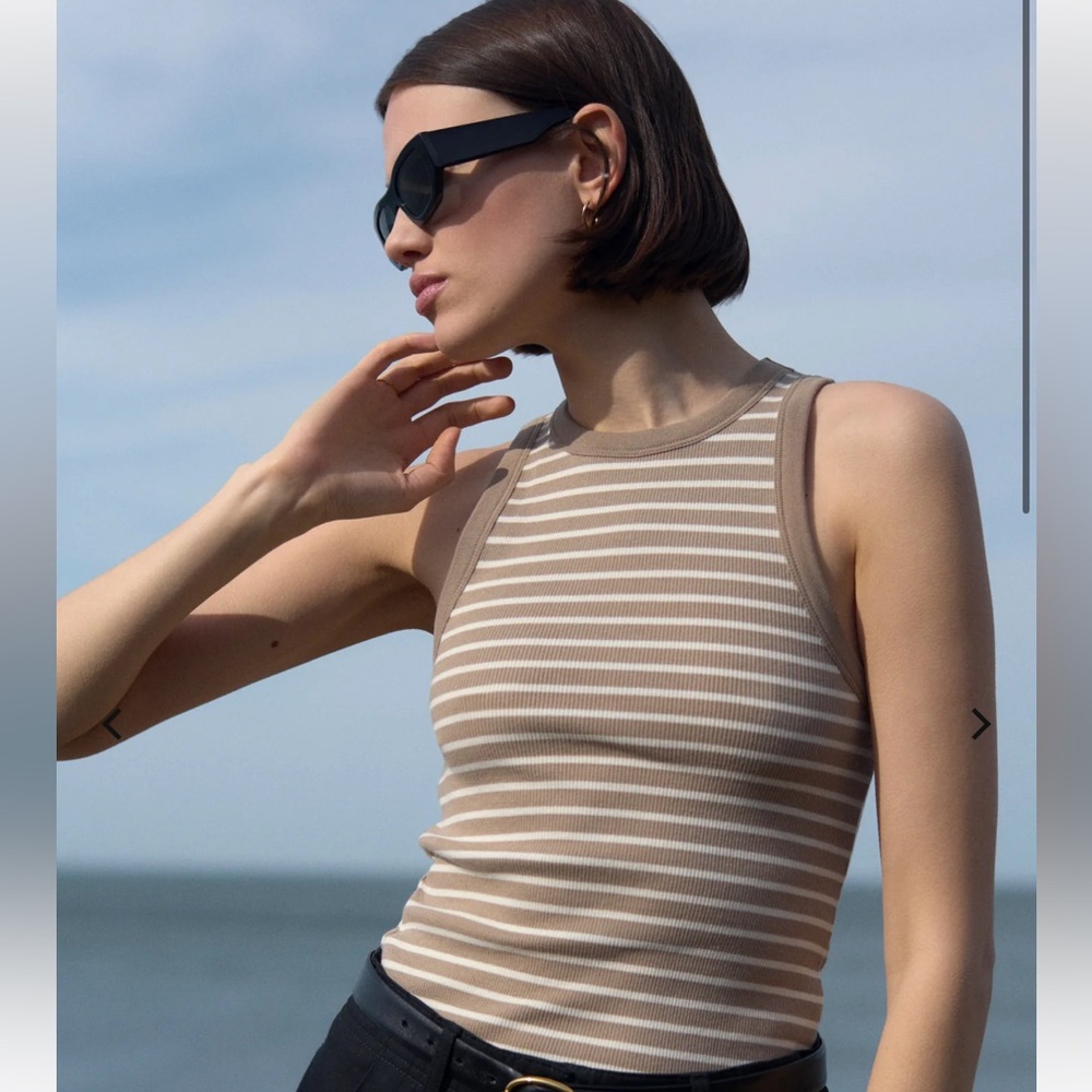 Sold Out NYC THE NOT SO BASIC TANK - Chai Striped- XS